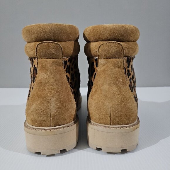 NEW Greats Lorimer Ankle Boot Womens 10 Leopard Print Calf Hair Hiking Utility - Picture 7 of 13